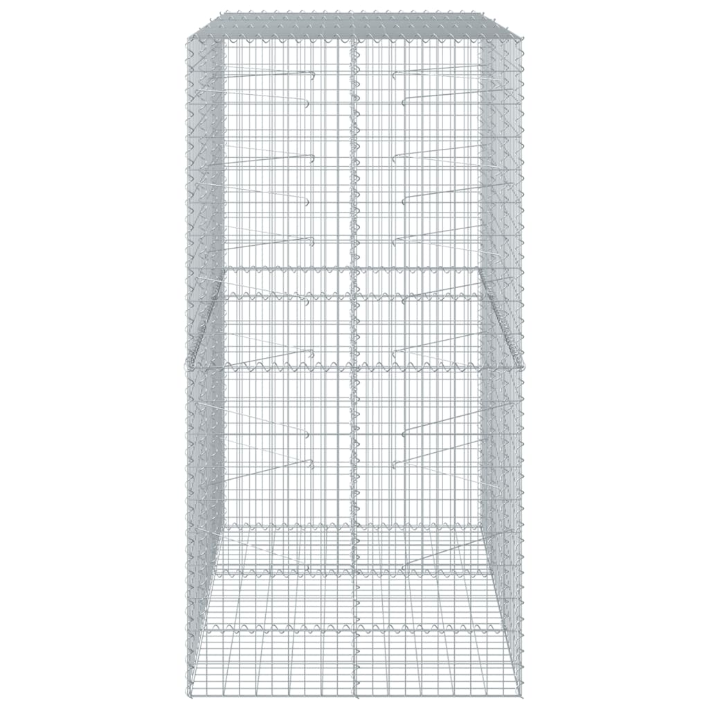 vidaXL Coș gabion cu capac, 150x100x200 cm, fier galvanizat