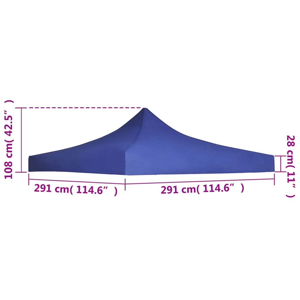 vidaXL Acoperiș cort de petrecere, albastru, 3 x 3 m