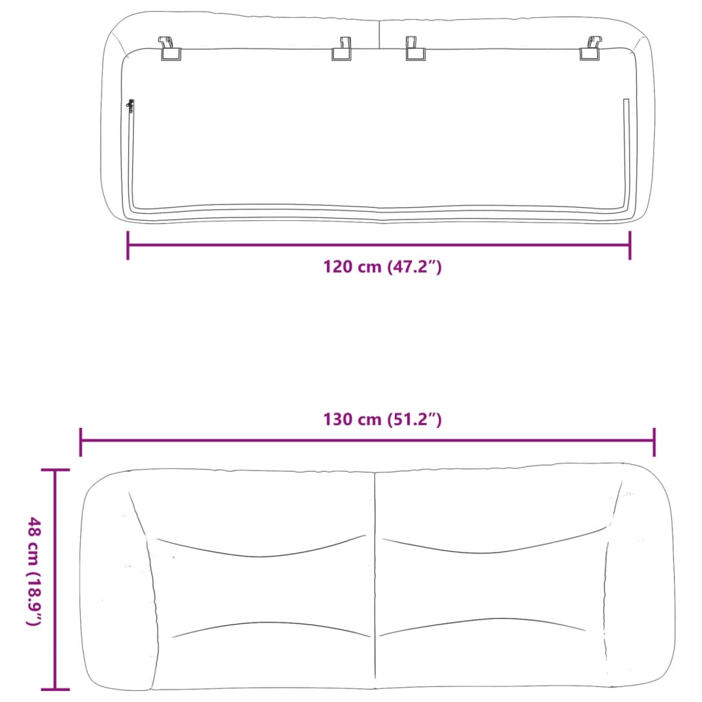 vidaXL Pernă pentru tăblie pat, maro, 120 cm, piele artificială