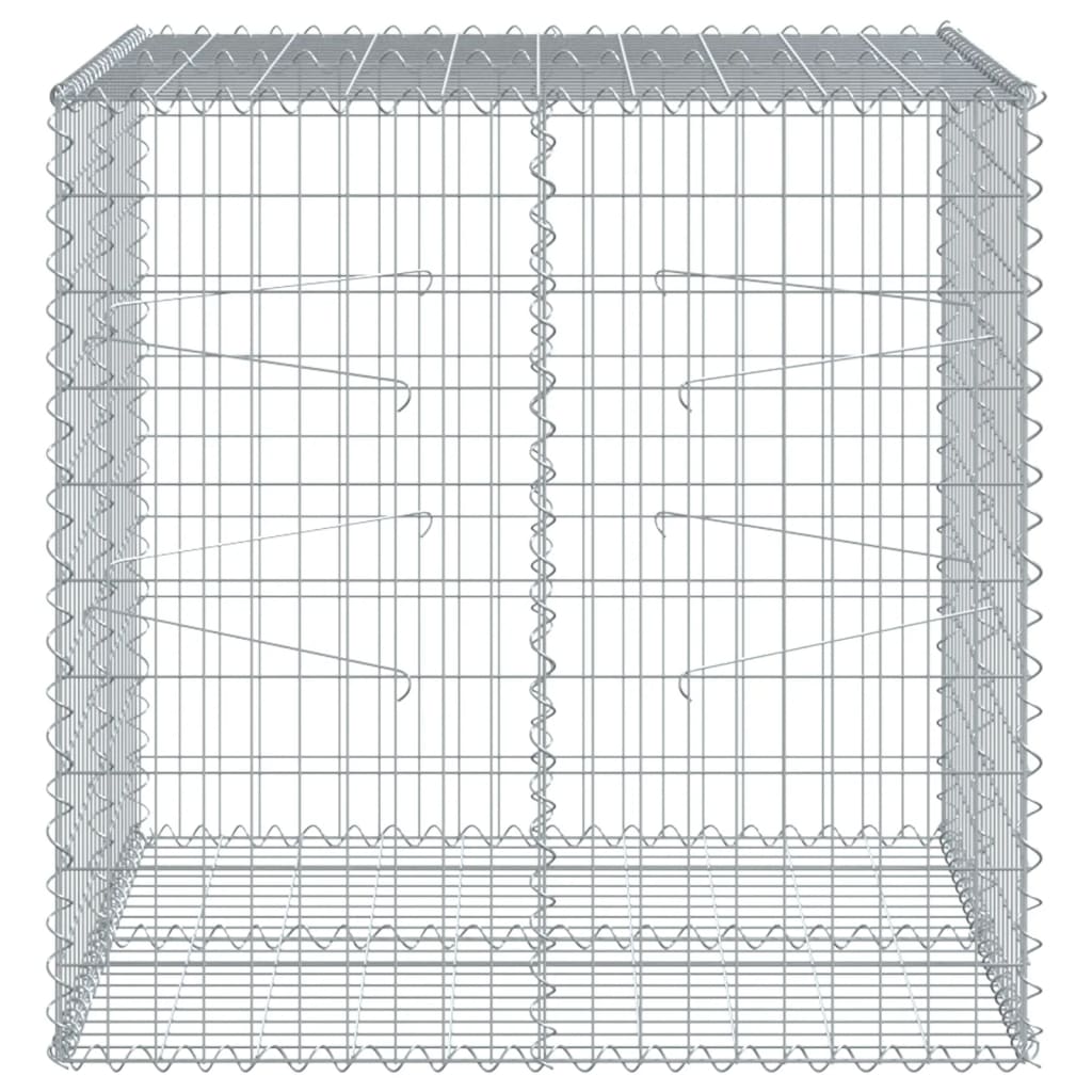 vidaXL Coș gabion cu capac, 100x100x100 cm, fier galvanizat