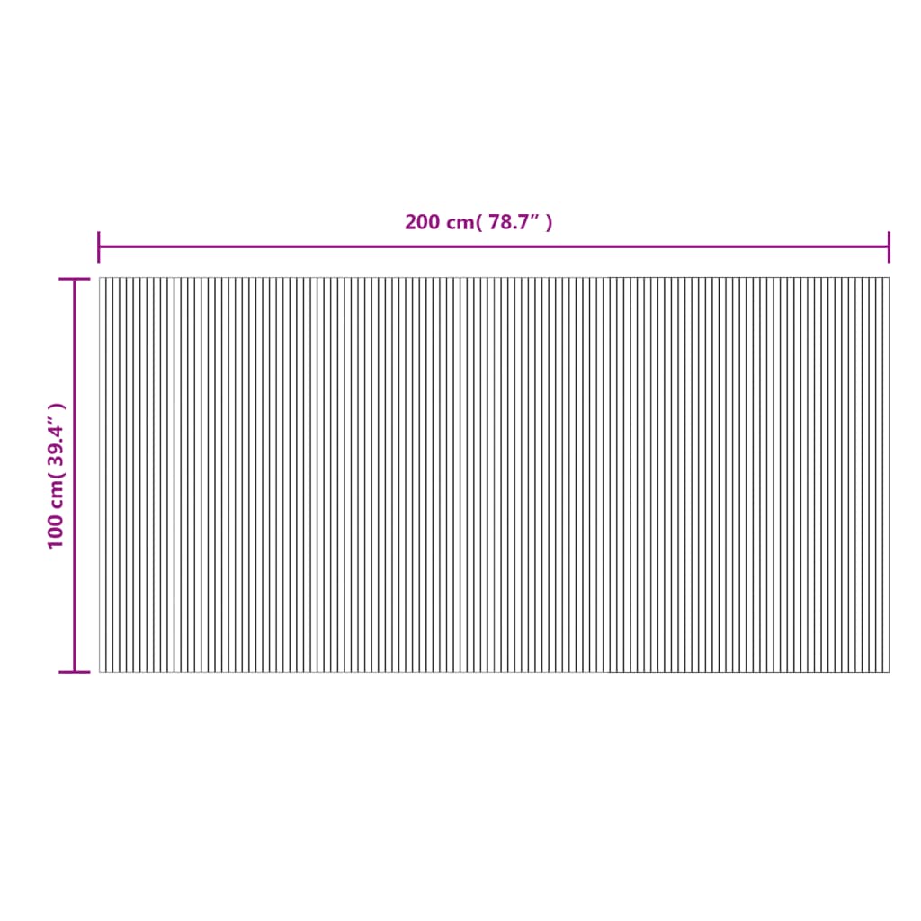 vidaXL Covor dreptunghiular, natural deschis, 100x200 cm, bambus