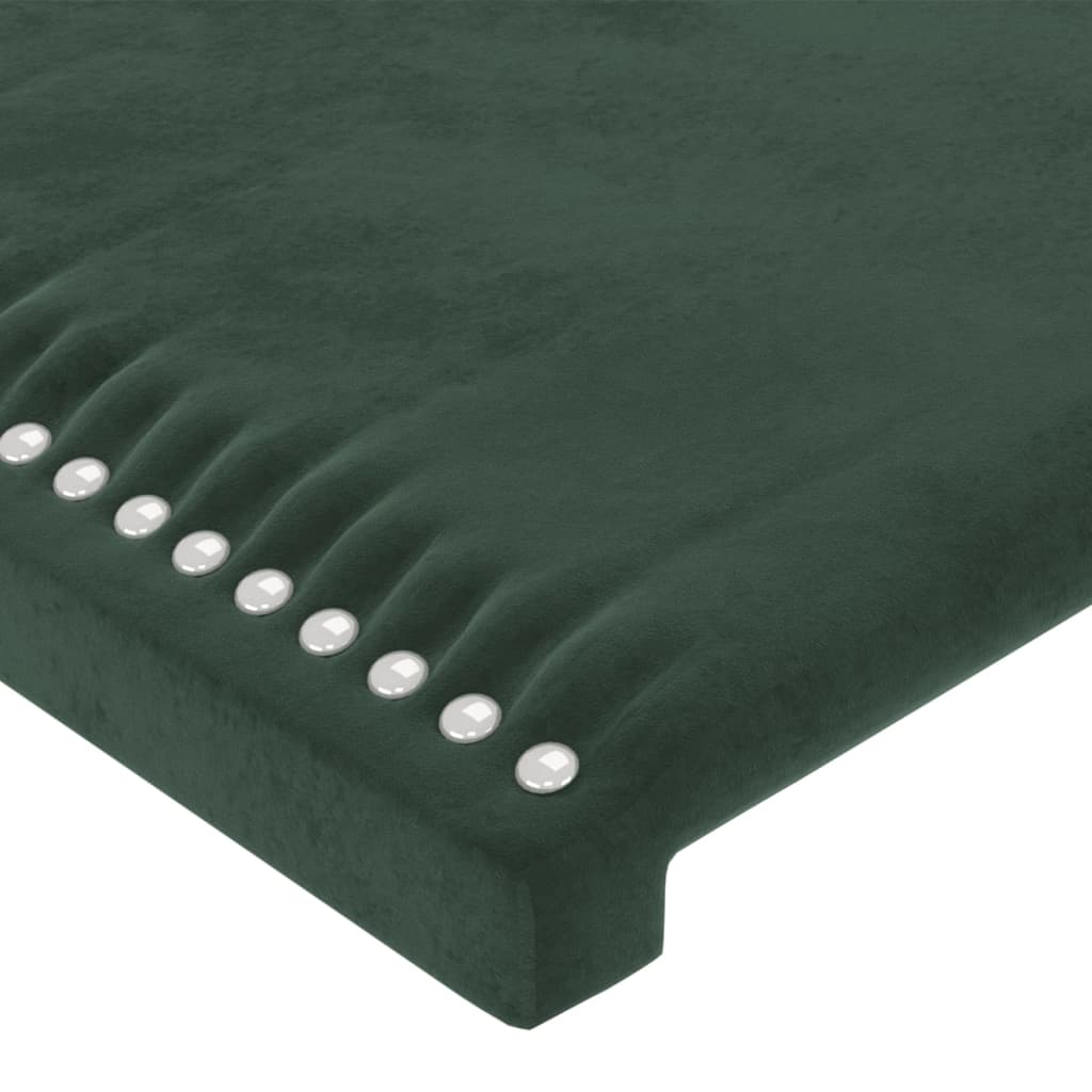 vidaXL Tăblie pat cu aripioare verde închis 203x23x118/128cm catifea