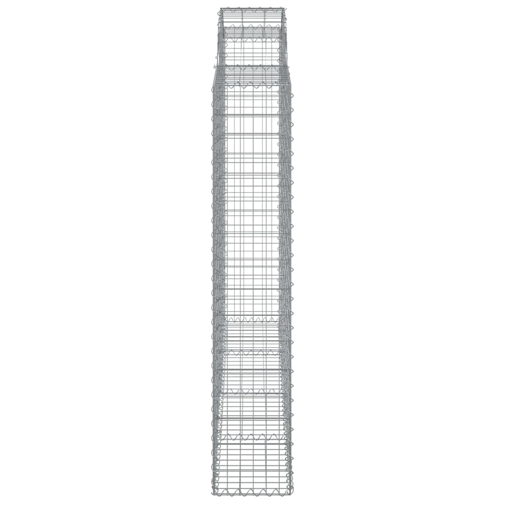 vidaXL Coș gabion arcuit, 11 buc, 200x30x160/180 cm, fier galvanizat