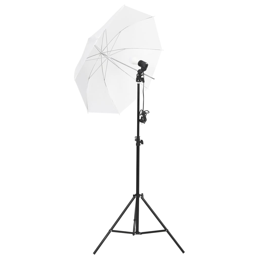 vidaXL Kit studio foto cu set de lumini, fundal și reflector