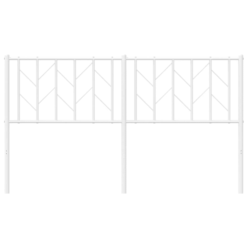 vidaXL Tăblie de pat metalică, alb, 150 cm