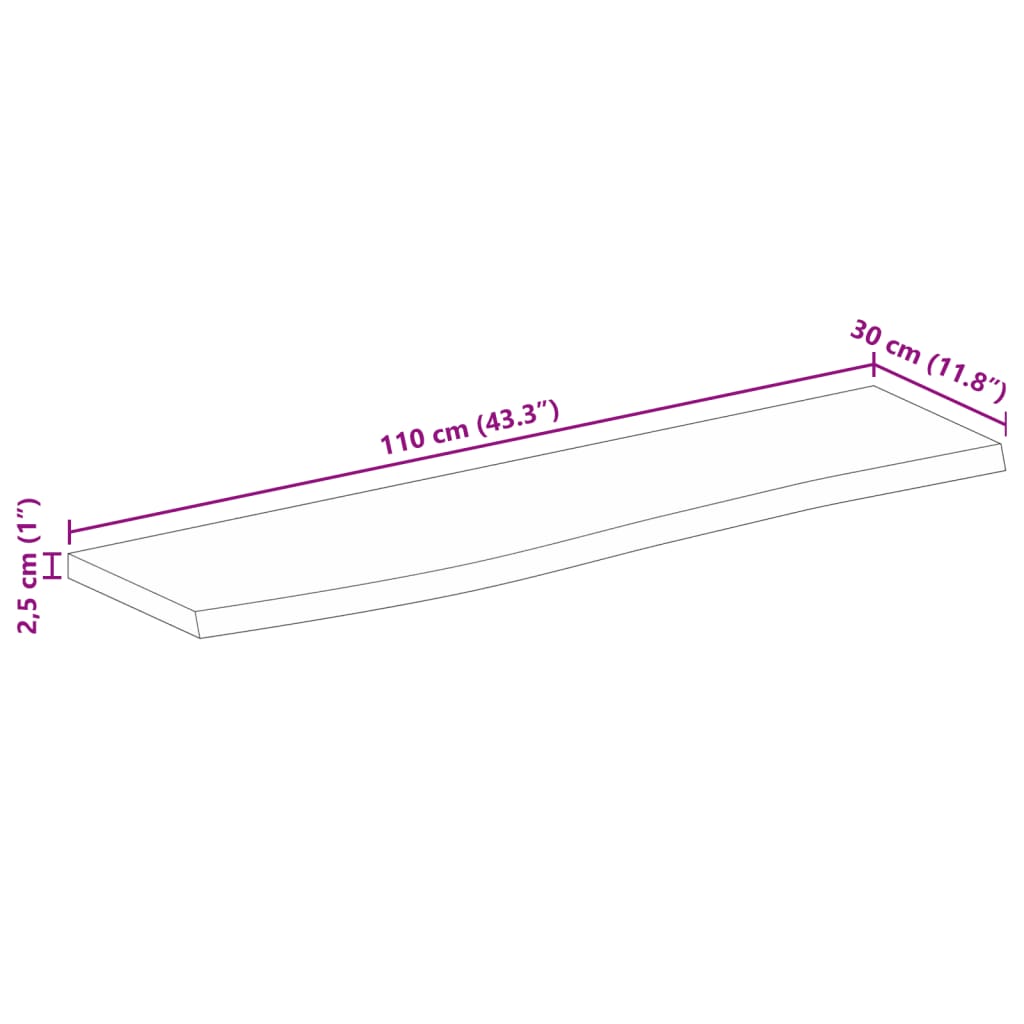 vidaXL Blat de masă contur organic 110x30x2,5 cm lemn masiv de mango