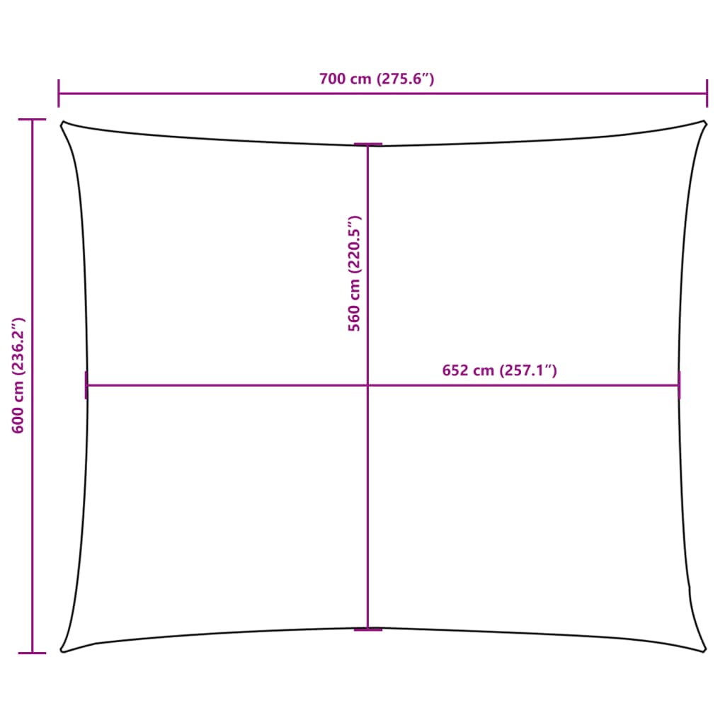 vidaXL Parasolar, bej, 6x7 m, țesătură oxford, dreptunghiular