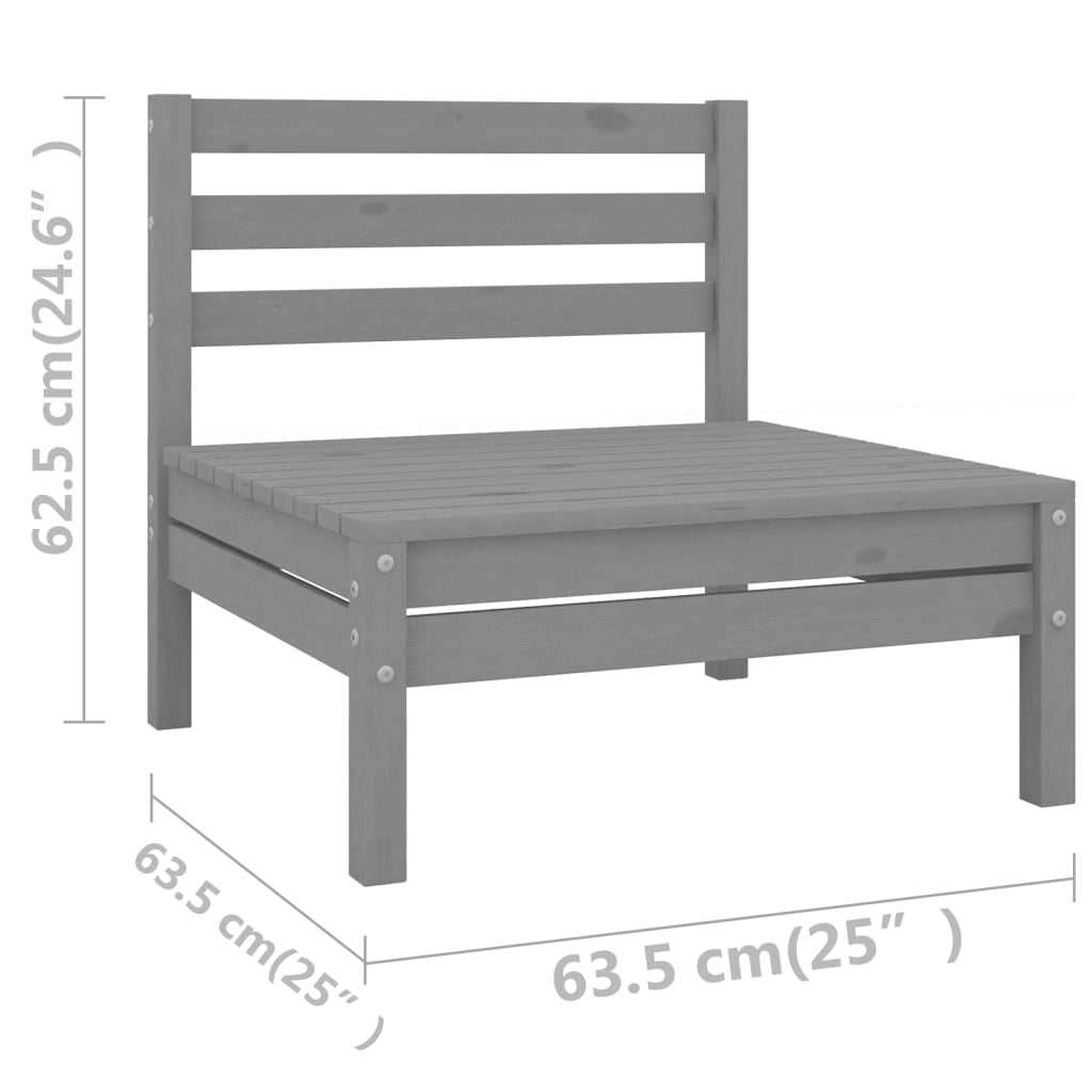 vidaXL Set mobilier de grădină, 14 piese, gri, lemn masiv de pin