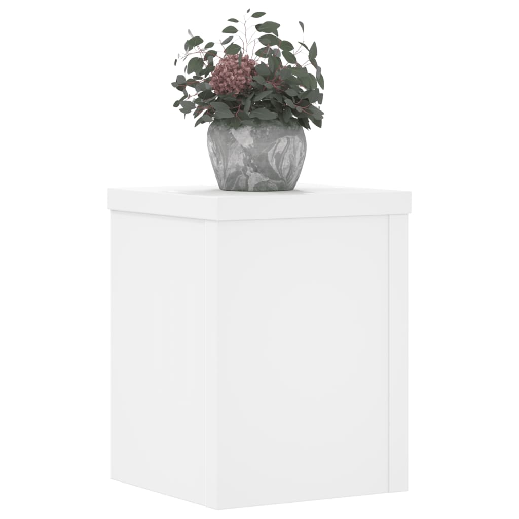 vidaXL Suporturi de plante, 2 buc., alb, 15x15x20 cm, lemn prelucrat