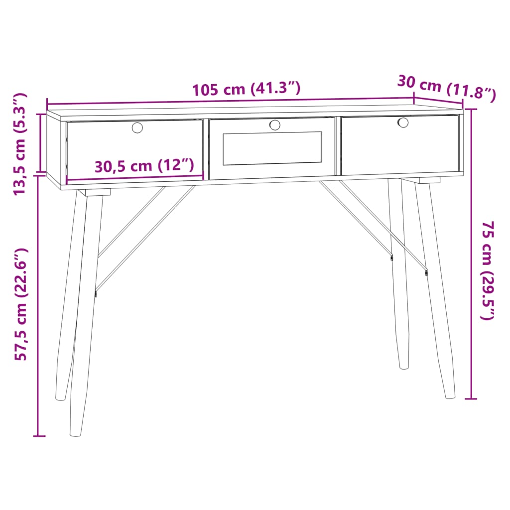 vidaXL Comodă TV cu uși, 105x30x45 cm, lemn prelucrat