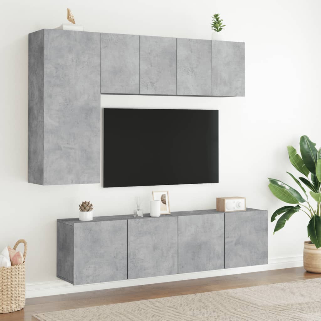 vidaXL Comodă TV de perete, 2 buc. gri beton, 60x30x41 cm