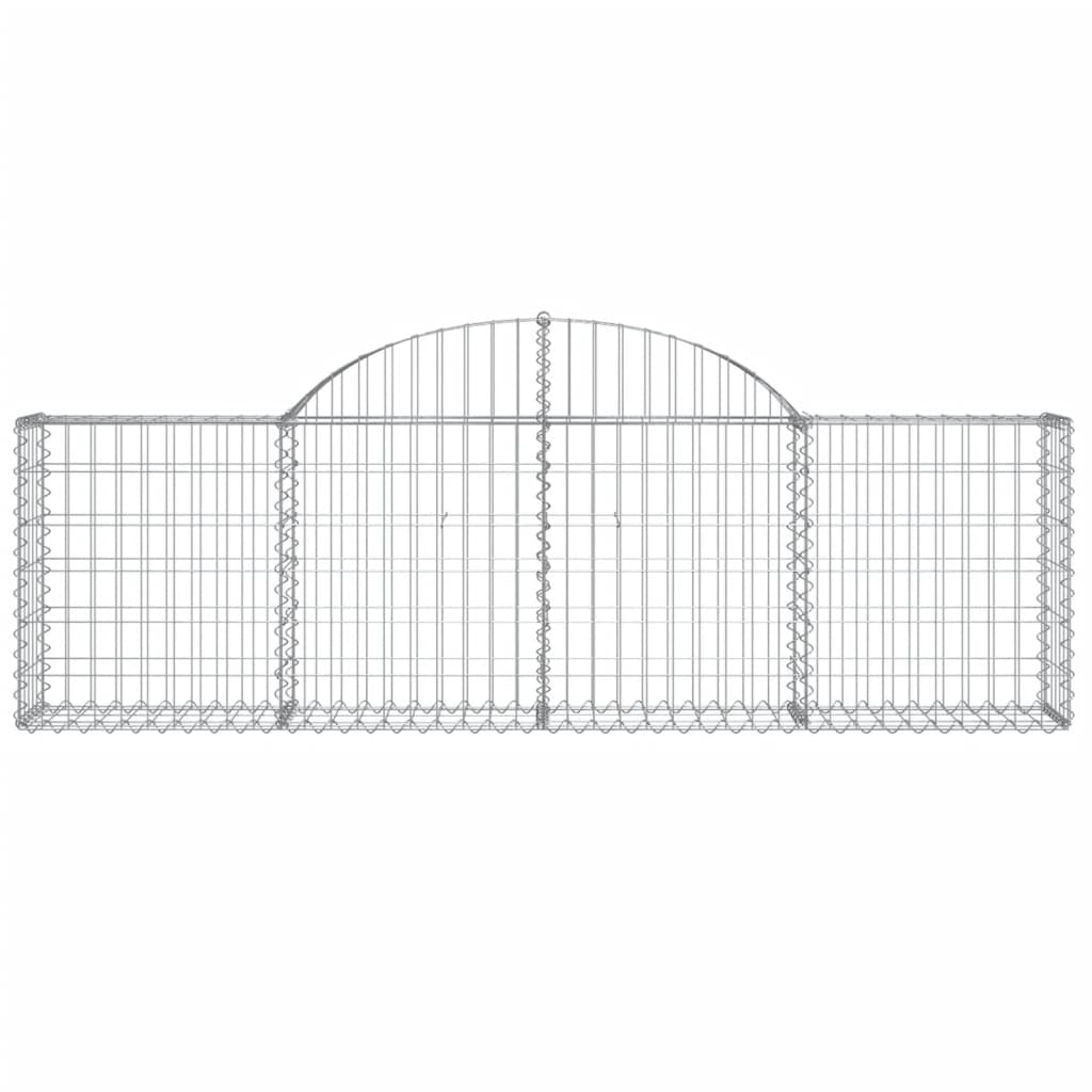 vidaXL Coșuri gabion arcuite 9 buc, 200x30x60/80 cm, fier galvanizat