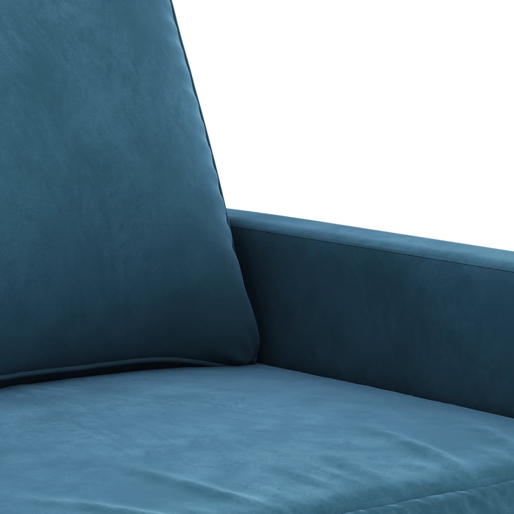 vidaXL Canapea cu 3 locuri, albastru, 180 cm, catifea