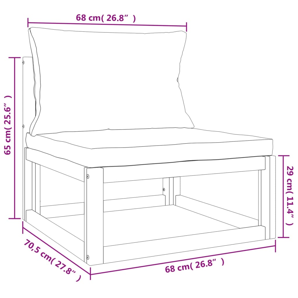 vidaXL Set mobilier de grădină cu perne gri taupe, 4 piese, lemn masiv