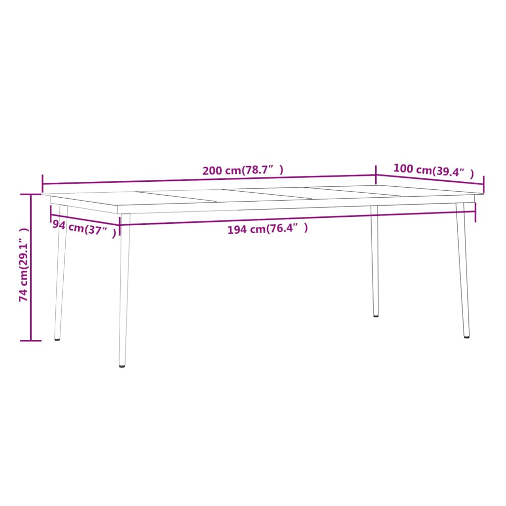 vidaXL Set mobilier de grădină cu perne, 9 piese, negru