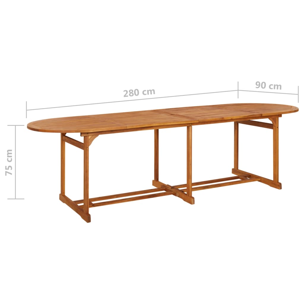 vidaXL Set mobilier de grădină 11 piese 280x90x75cm, lemn masiv acacia