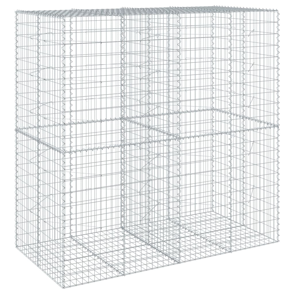 vidaXL Coș gabion cu capac, 200x100x200 cm, fier galvanizat