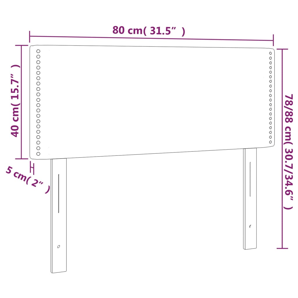 vidaXL Tăblie de pat, albastru, 80x5x78/88 cm, textil