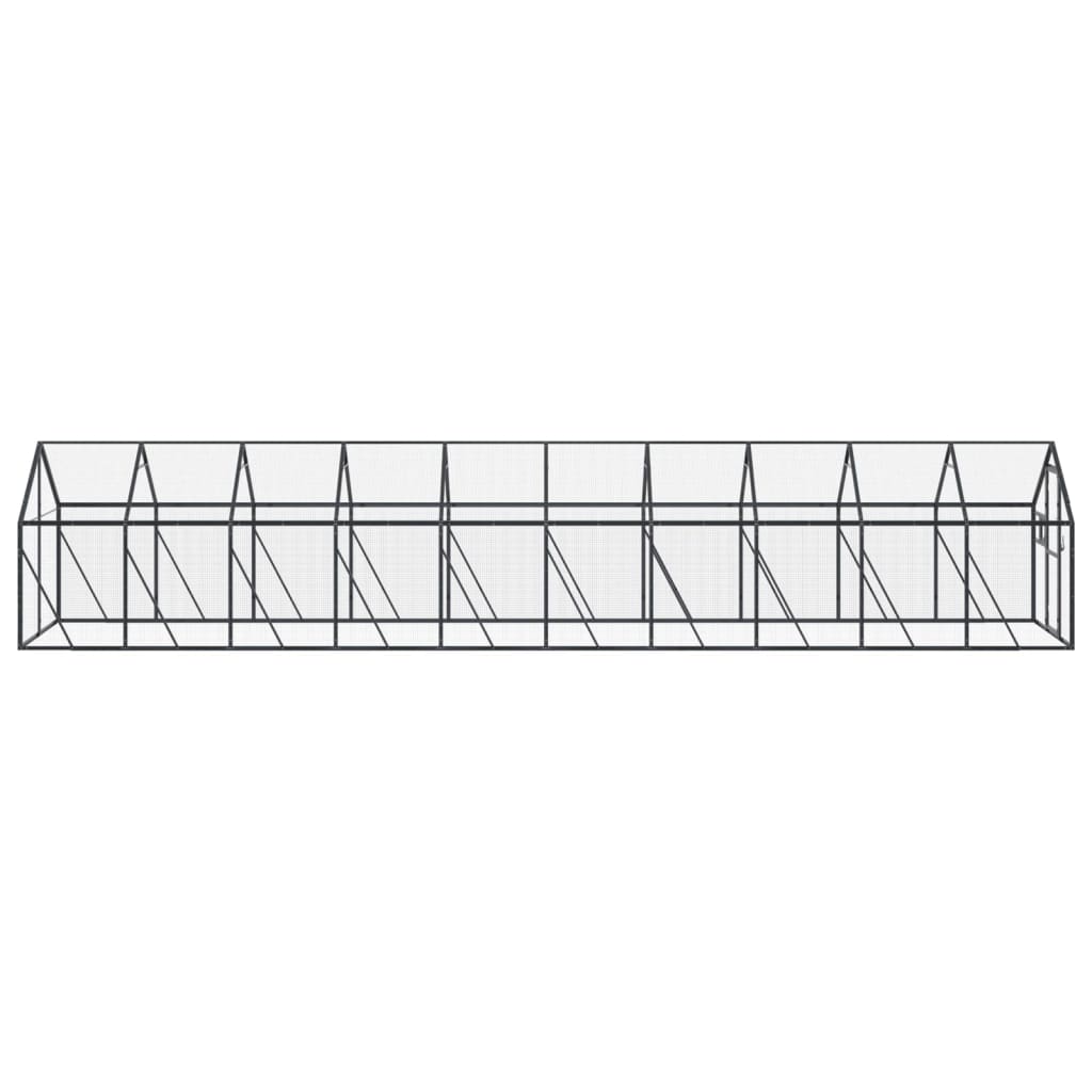 vidaXL Volieră de păsări, antracit, 1,79x10x1,85 m, aluminiu