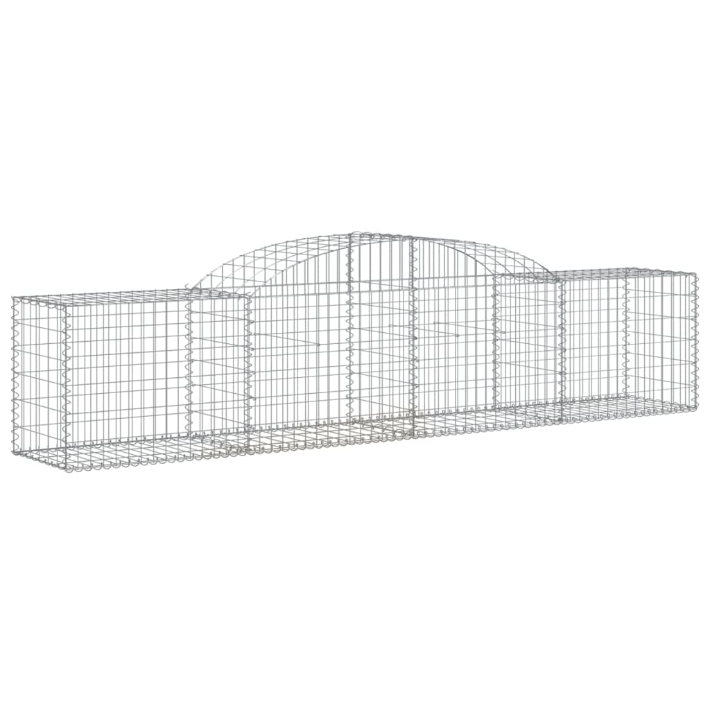 vidaXL Coșuri gabion arcuite 4 buc, 300x50x60/80 cm, fier galvanizat