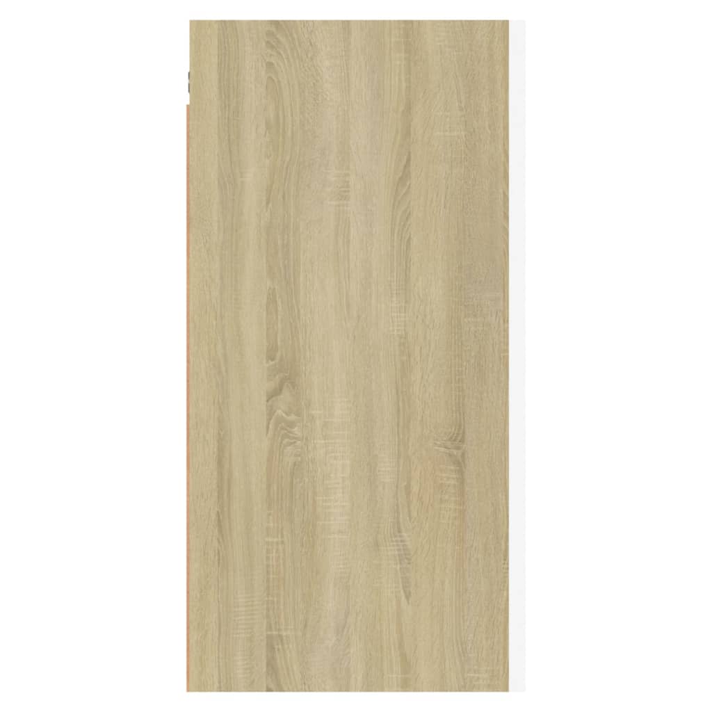 vidaXL Comodă TV, alb și stejar Sonoma, 30,5x30x60 cm, lemn prelucrat