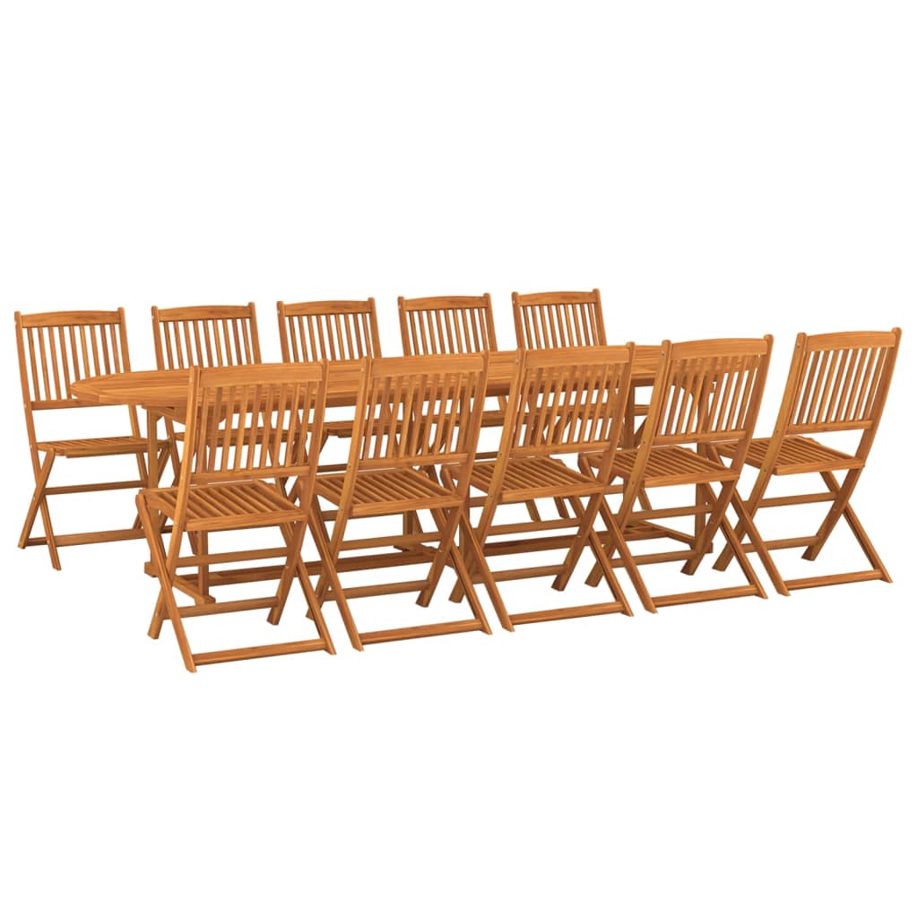 vidaXL Set mobilier de grădină 11 piese 280x90x75cm, lemn masiv acacia