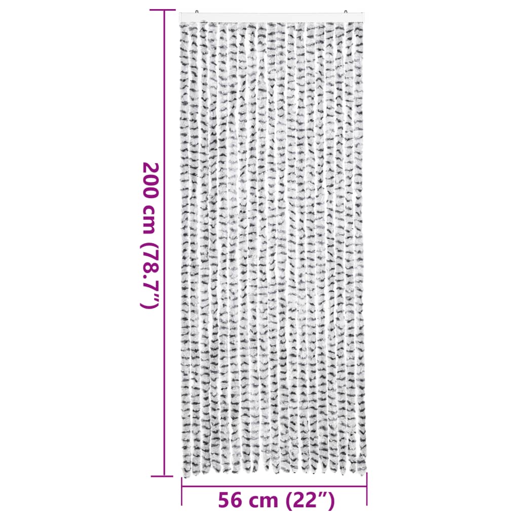 vidaXLPerdea pentru insecte gri deschis și gri închis56x200cm chenille