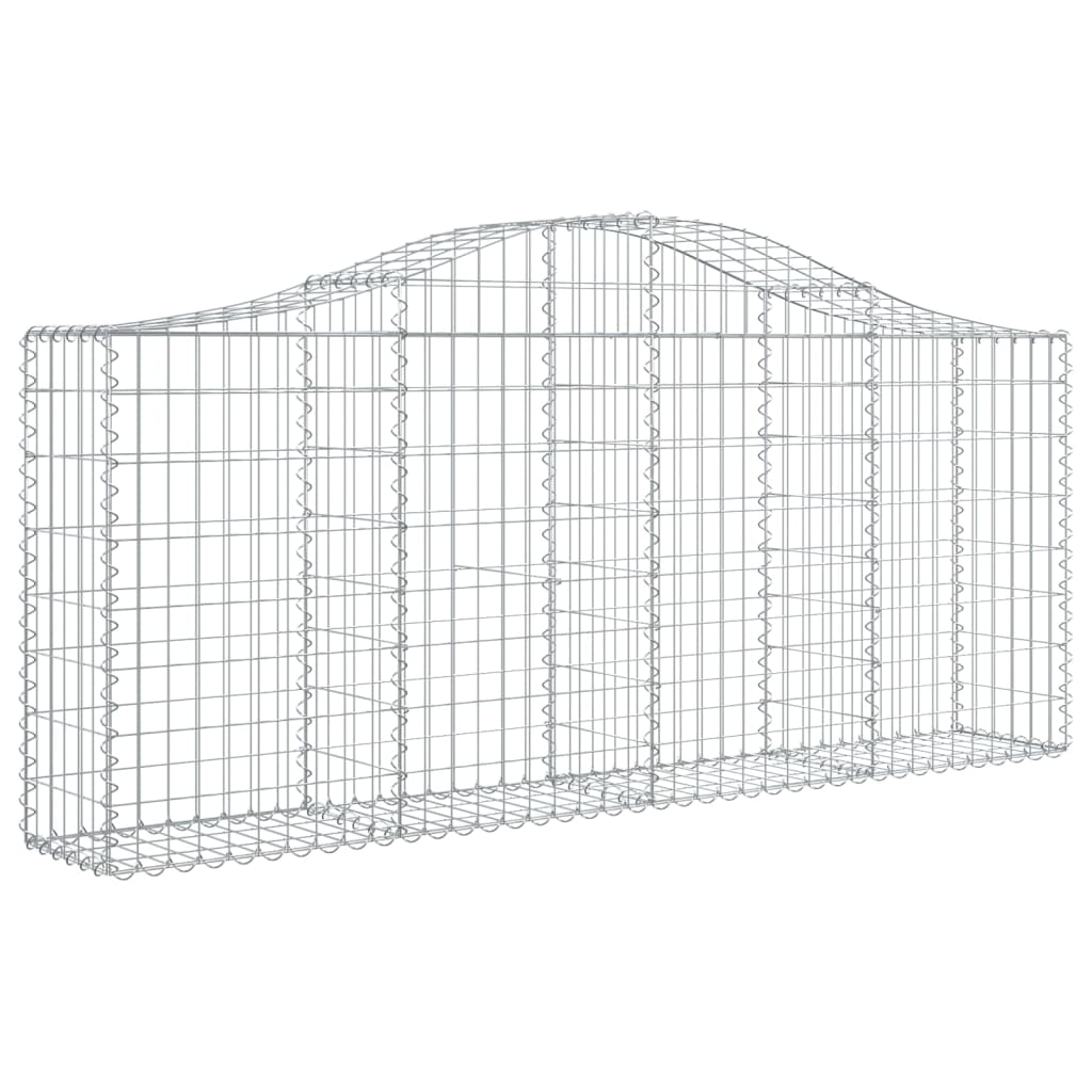 vidaXL Coșuri gabion arcuite 3 buc, 200x30x80/100cm, fier galvanizat