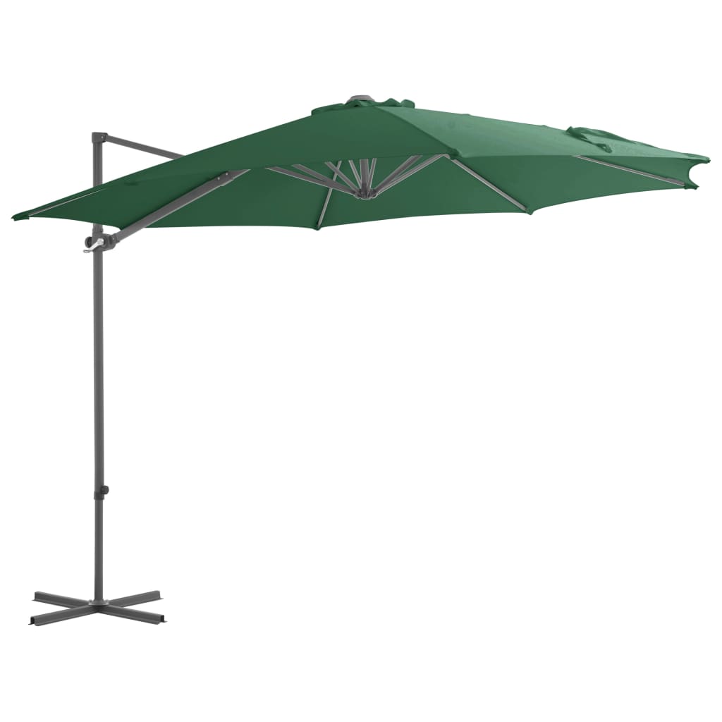 vidaXL Umbrelă de soare de grădină, bază portabilă, verde