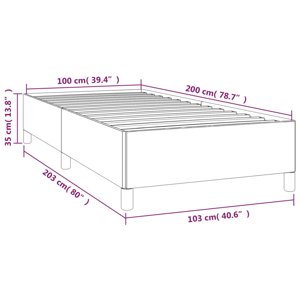 vidaXL Cadru de pat, negru, 100x200 cm, piele ecologică