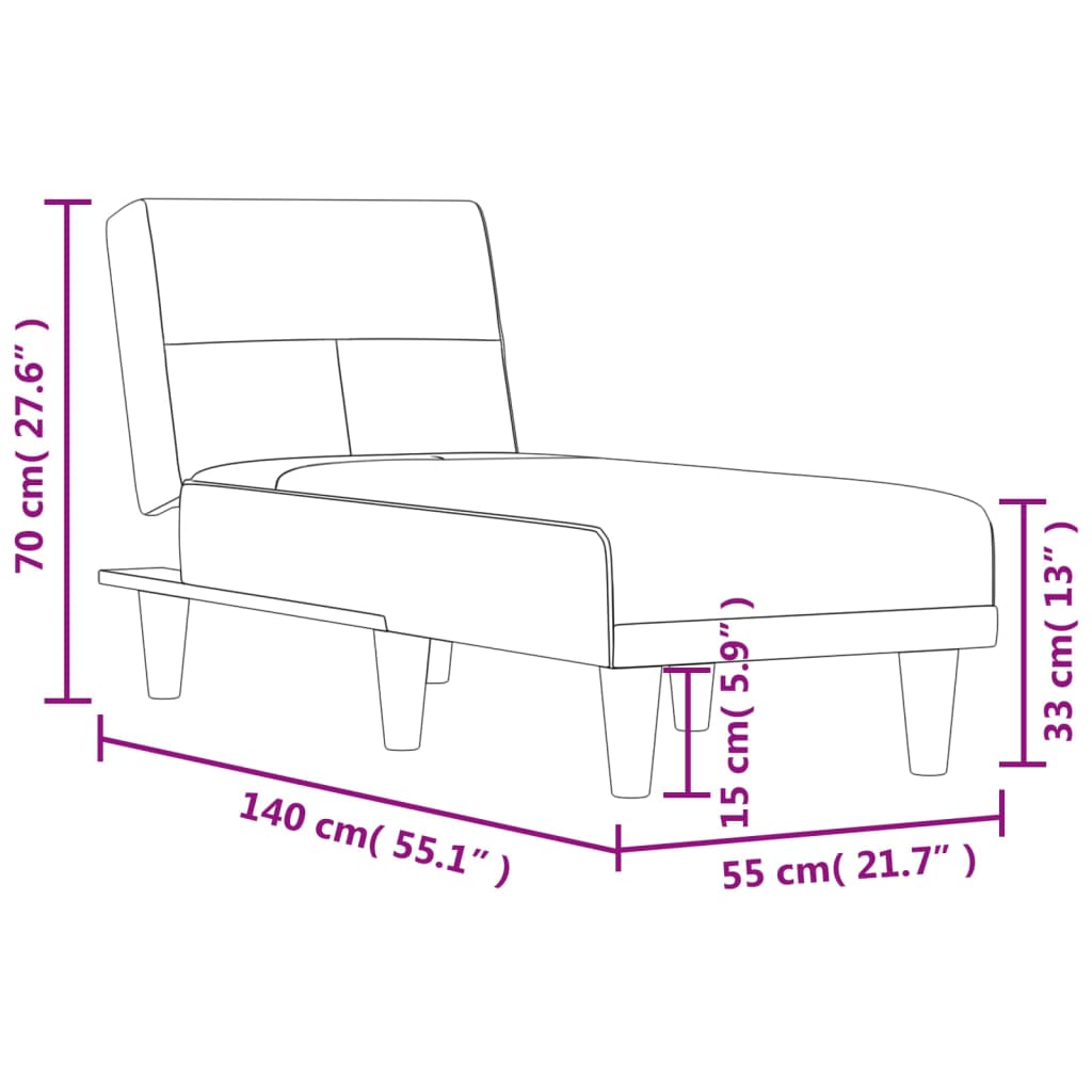 vidaXL Șezlong, negru, material textil