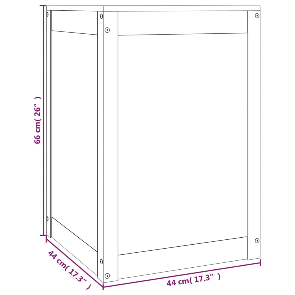 vidaXL Cutie de rufe, alb, 44x44x66 cm, lemn masiv de pin