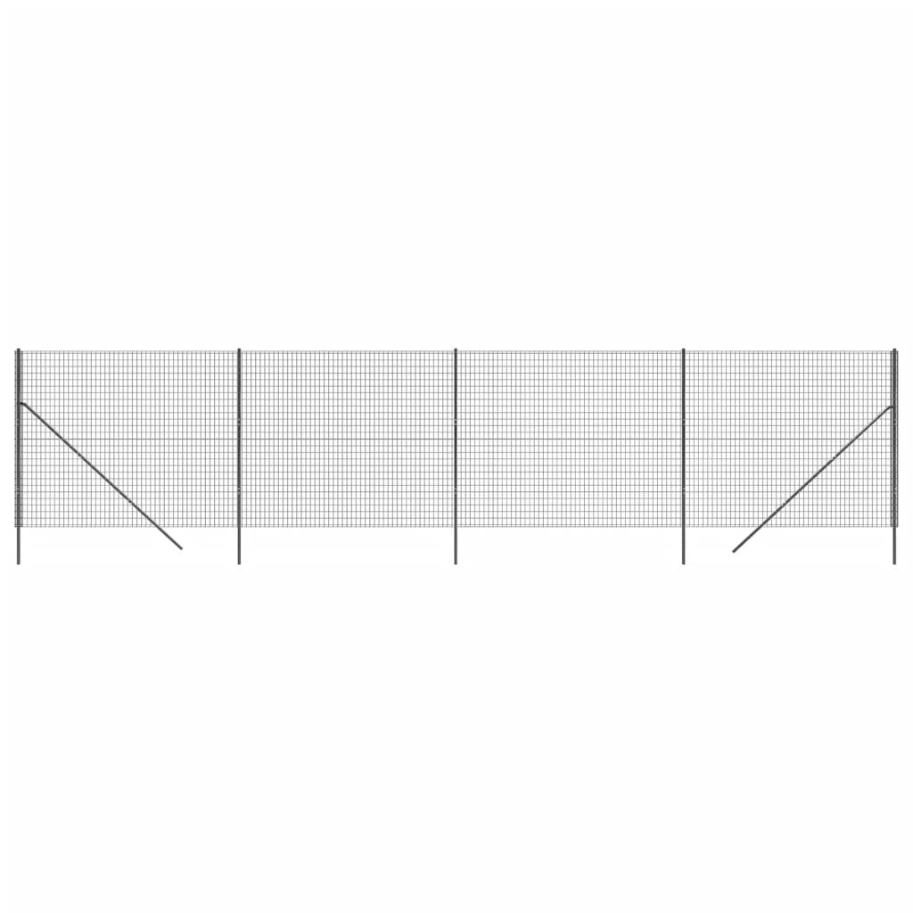 vidaXL Gard plasă de sârmă, antracit, 1,4x10 m, oțel galvanizat