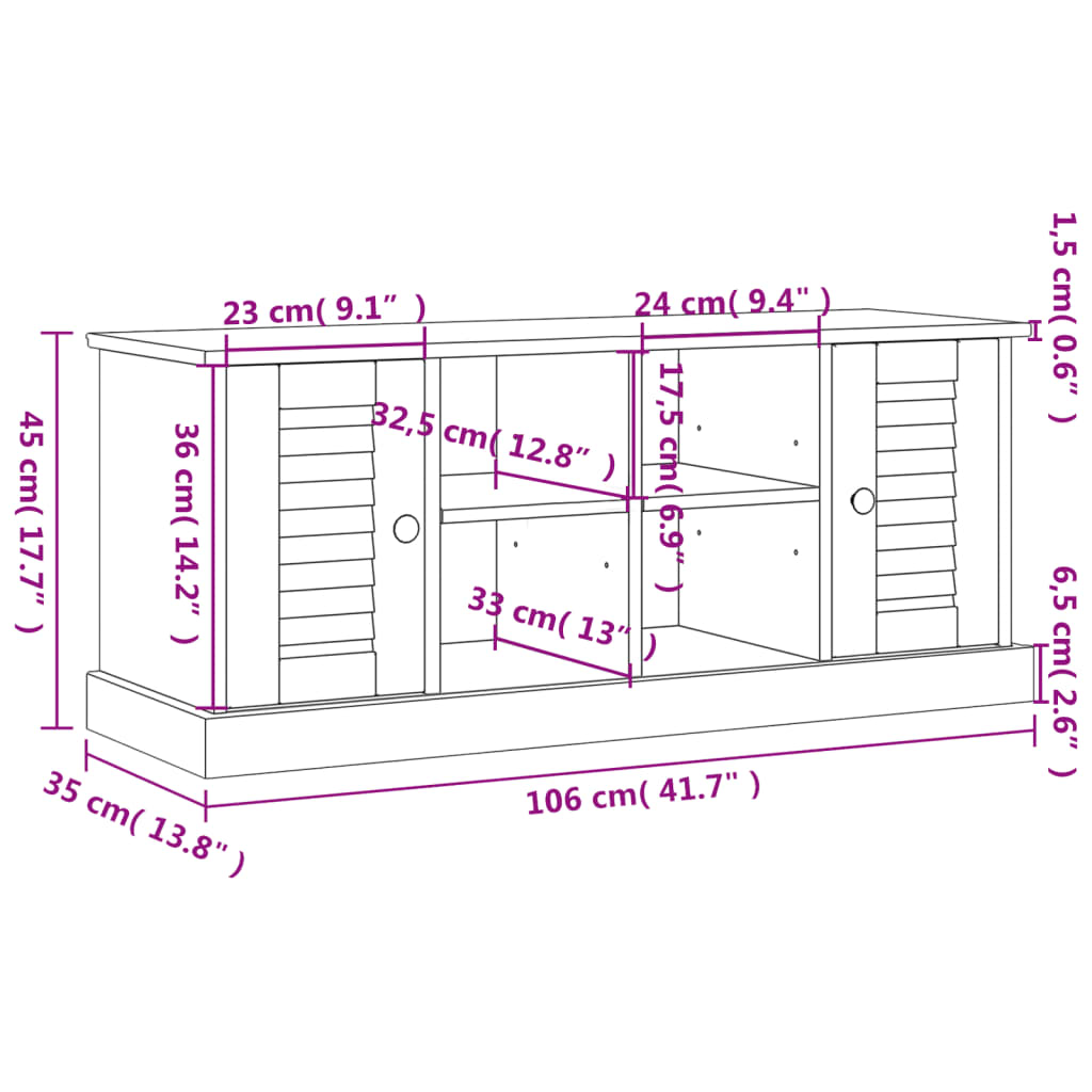 vidaXL Bancă de pantofi VIGO, gri, 106x35x45 cm, lemn masiv de pin