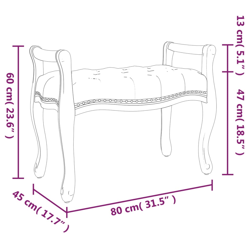 vidaXL Bancă, gri închis, 80x45x60 cm, textil