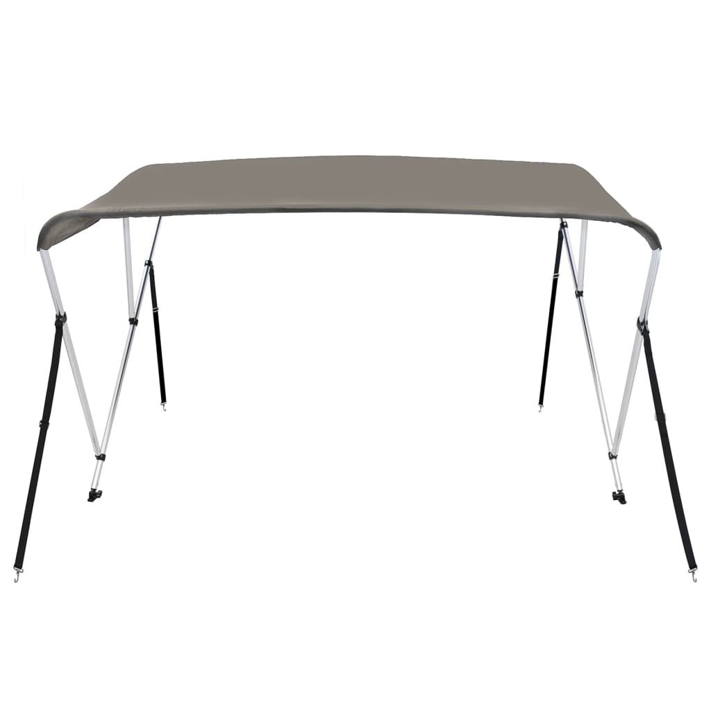 vidaXL Parasolar barcă Bimini cu 3 arcuri, gri, 183x196x137 cm