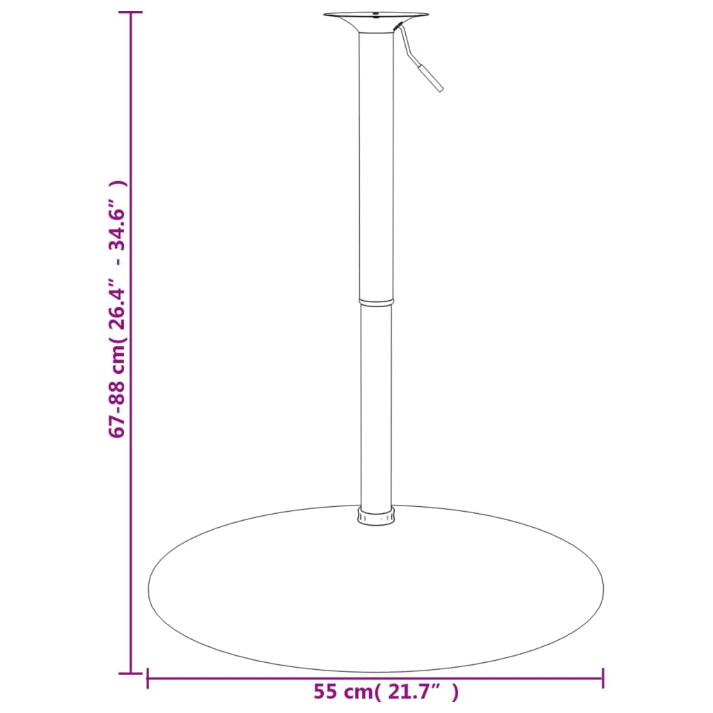 vidaXL Bază pentru masă de bar, 45x90 cm, oțel cromat