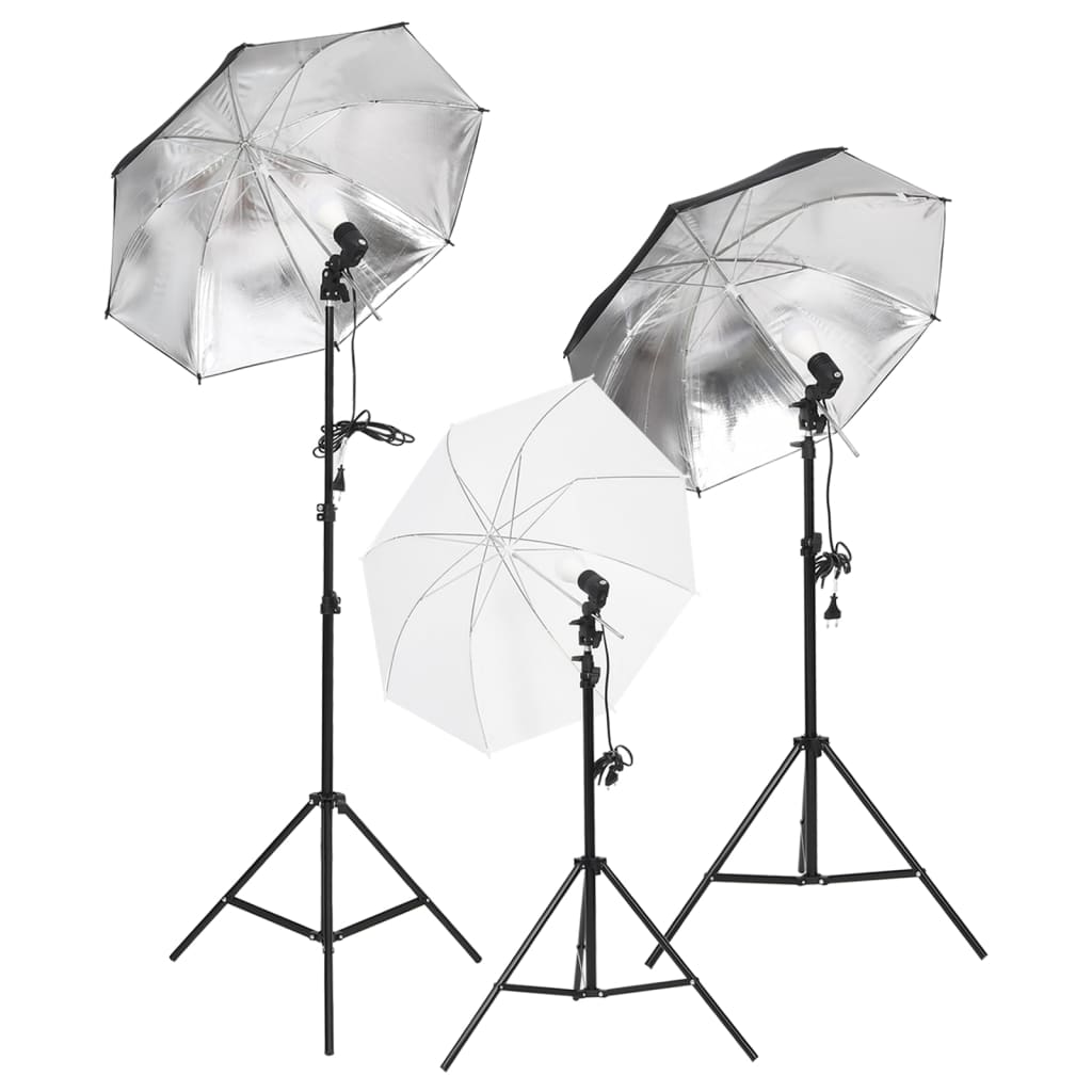 vidaXL Kit studio foto cu set de lumină și fundal