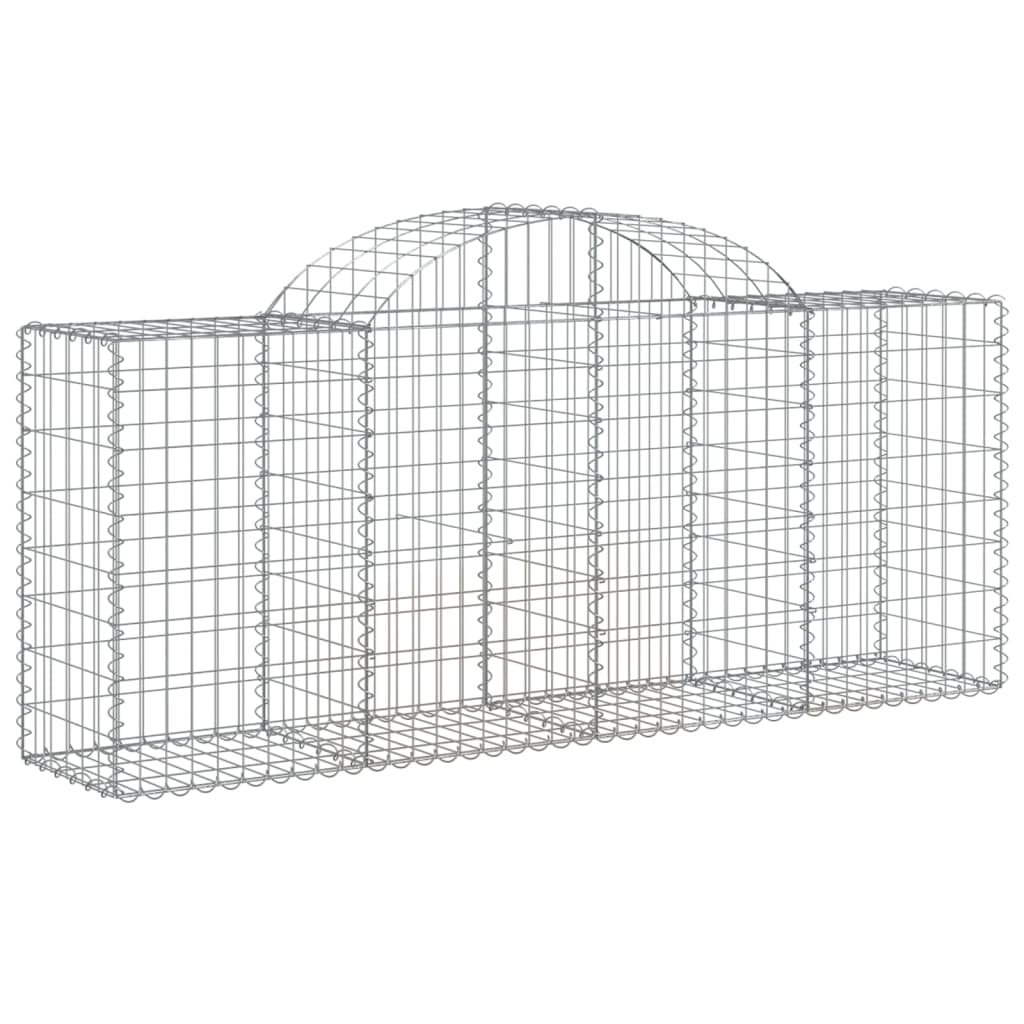 vidaXL Coșuri gabion arcuite 14 buc, 200x50x80/100 cm, fier galvanizat