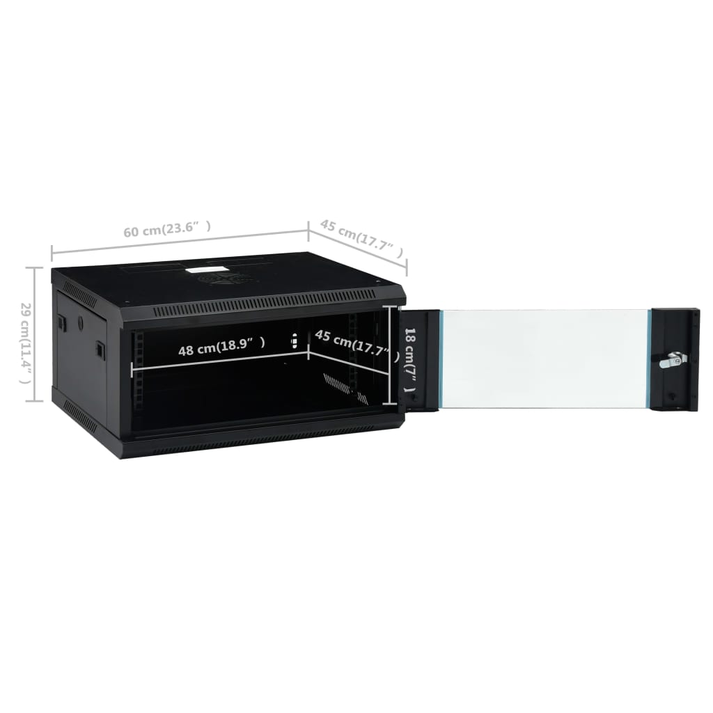 vidaXL Dulap de server montat pe perete 4U, 19" IP20 600x450x285 mm