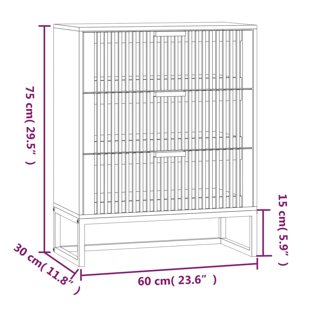 vidaXL Dulap, alb, 60x30x75 cm, lemn prelucrat