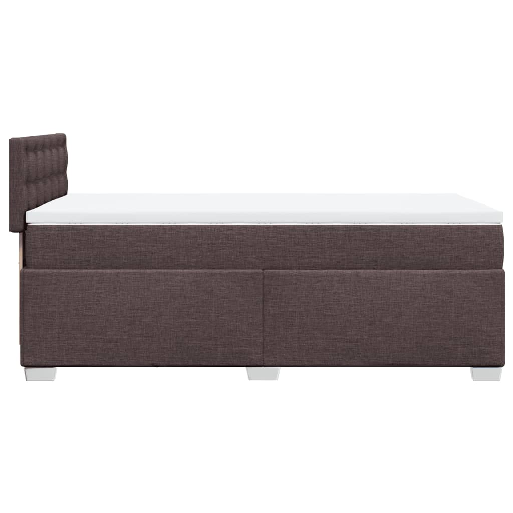 vidaXL Pat box spring cu saltea, maro închis, 80x200 cm, textil