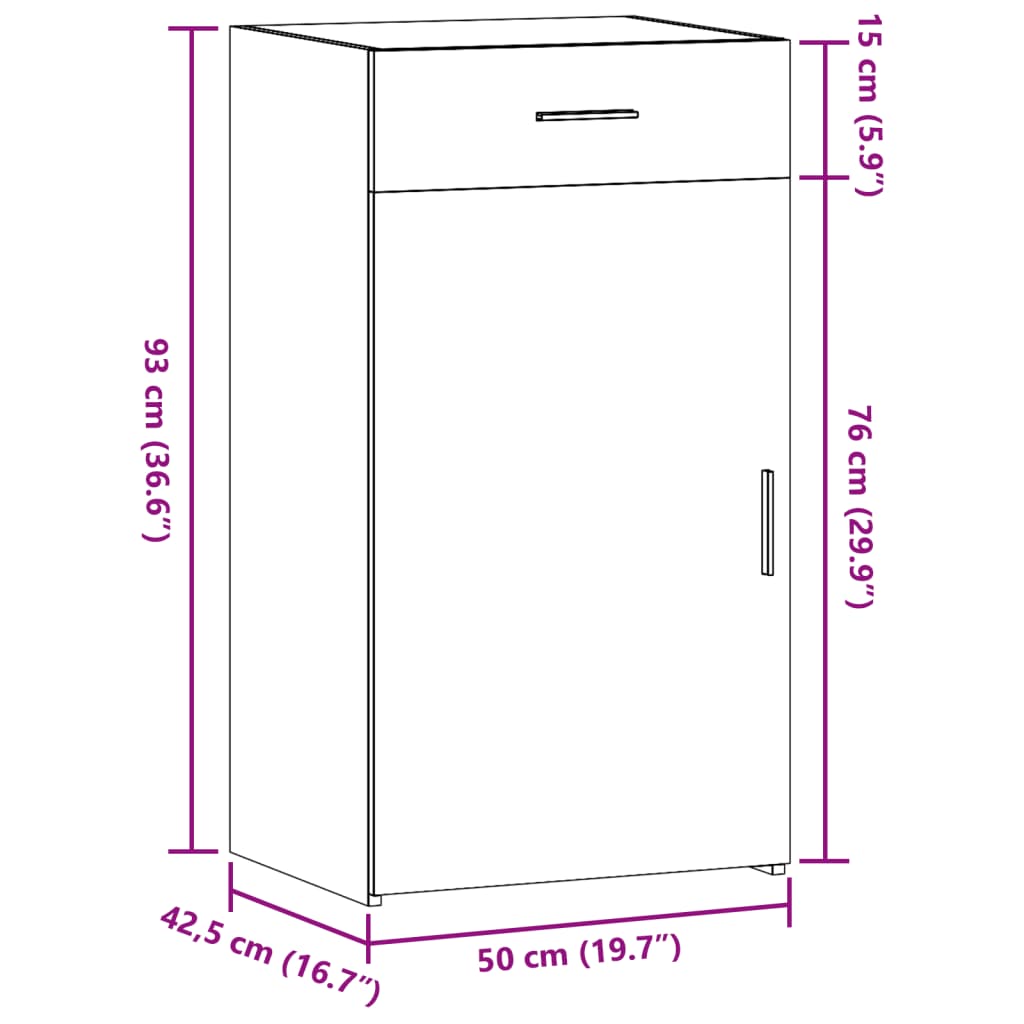 vidaXL Dulap, stejar maro, 50x42,5x93 cm, lemn prelucrat