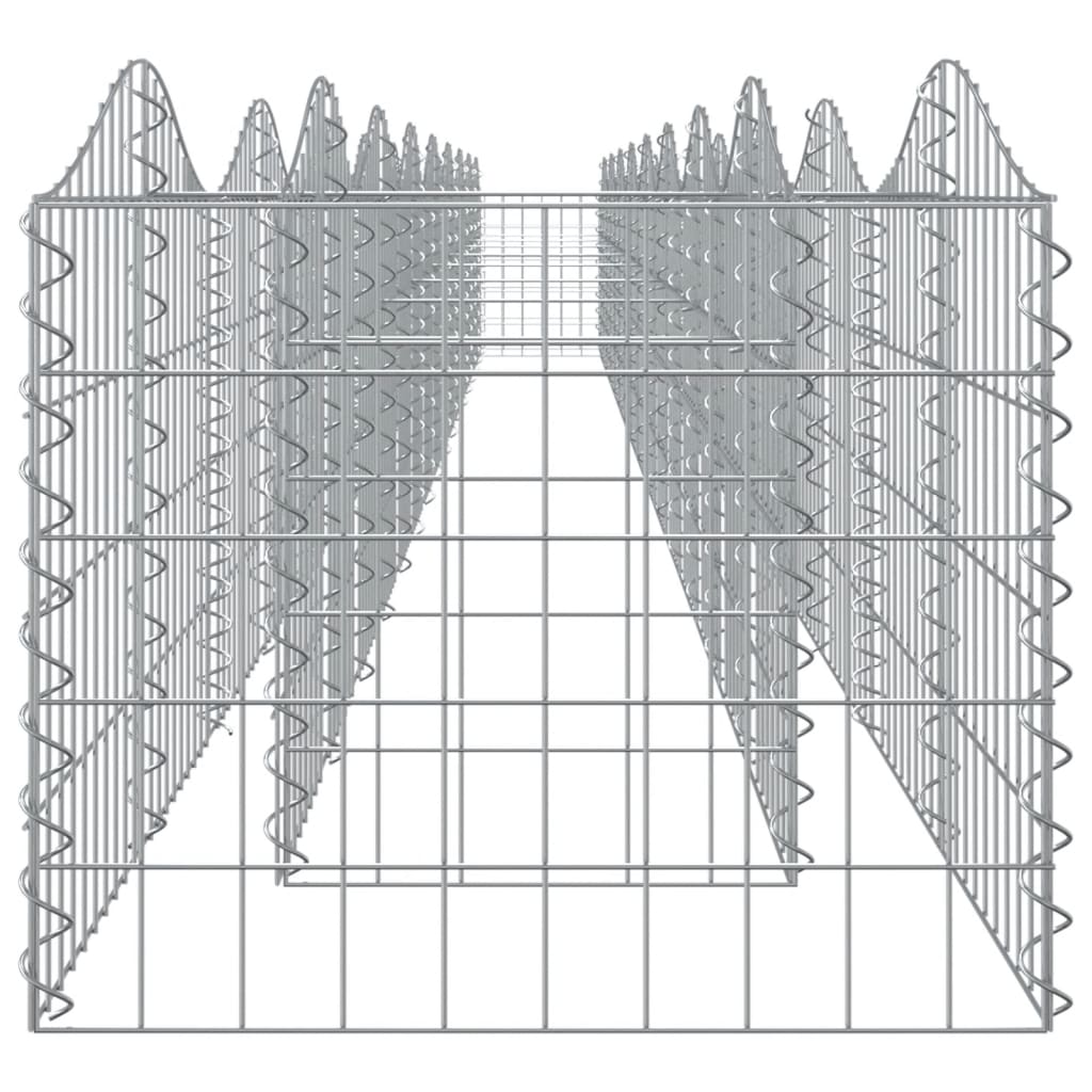 vidaXL Strat înălțat cu gabion arcuit, 800x50x50 cm, fier galvanizat