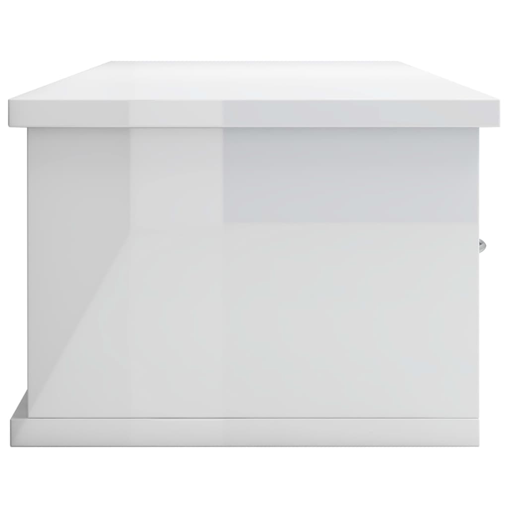 vidaXL Dulap de perete cu sertare, alb extralucios, 88x26x18,5 cm