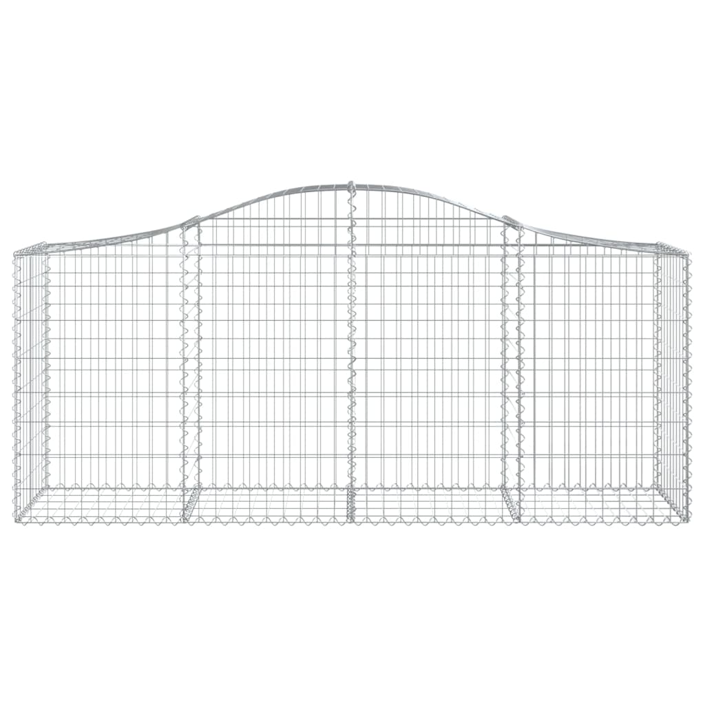 vidaXL Coșuri gabion arcuite 4 buc, 200x50x80/100 cm, fier galvanizat