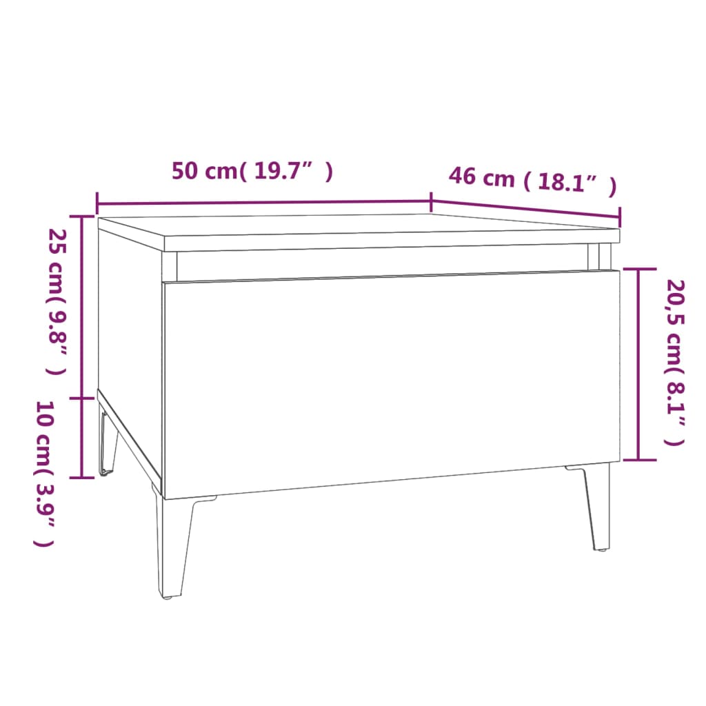 vidaXL Mese laterale 2 buc. stejar sonoma 50x46x35 cm lemn compozit