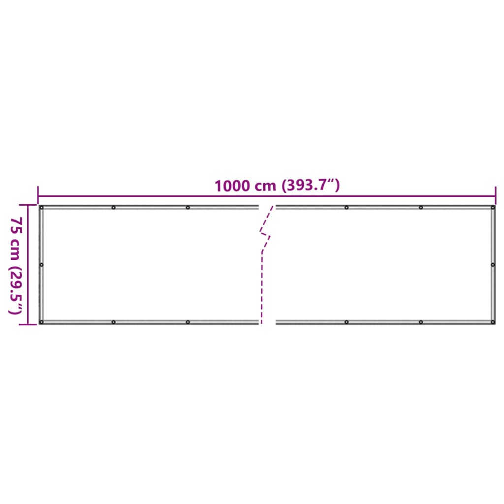 vidaXL Paravan de grădină cu aspect de piatră, 1000x75 cm, PVC