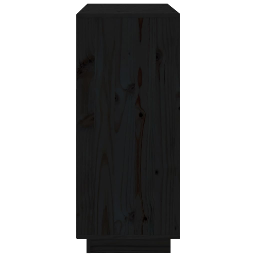 vidaXL Servantă, negru, 70x34x80 cm, lemn masiv de pin