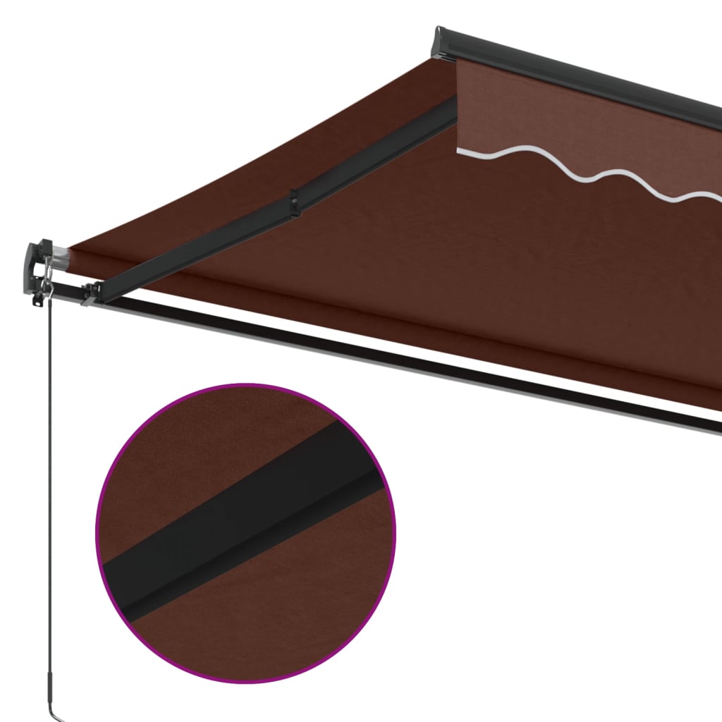 vidaXL Copertina retractabilă manual, maro, 400x350 cm